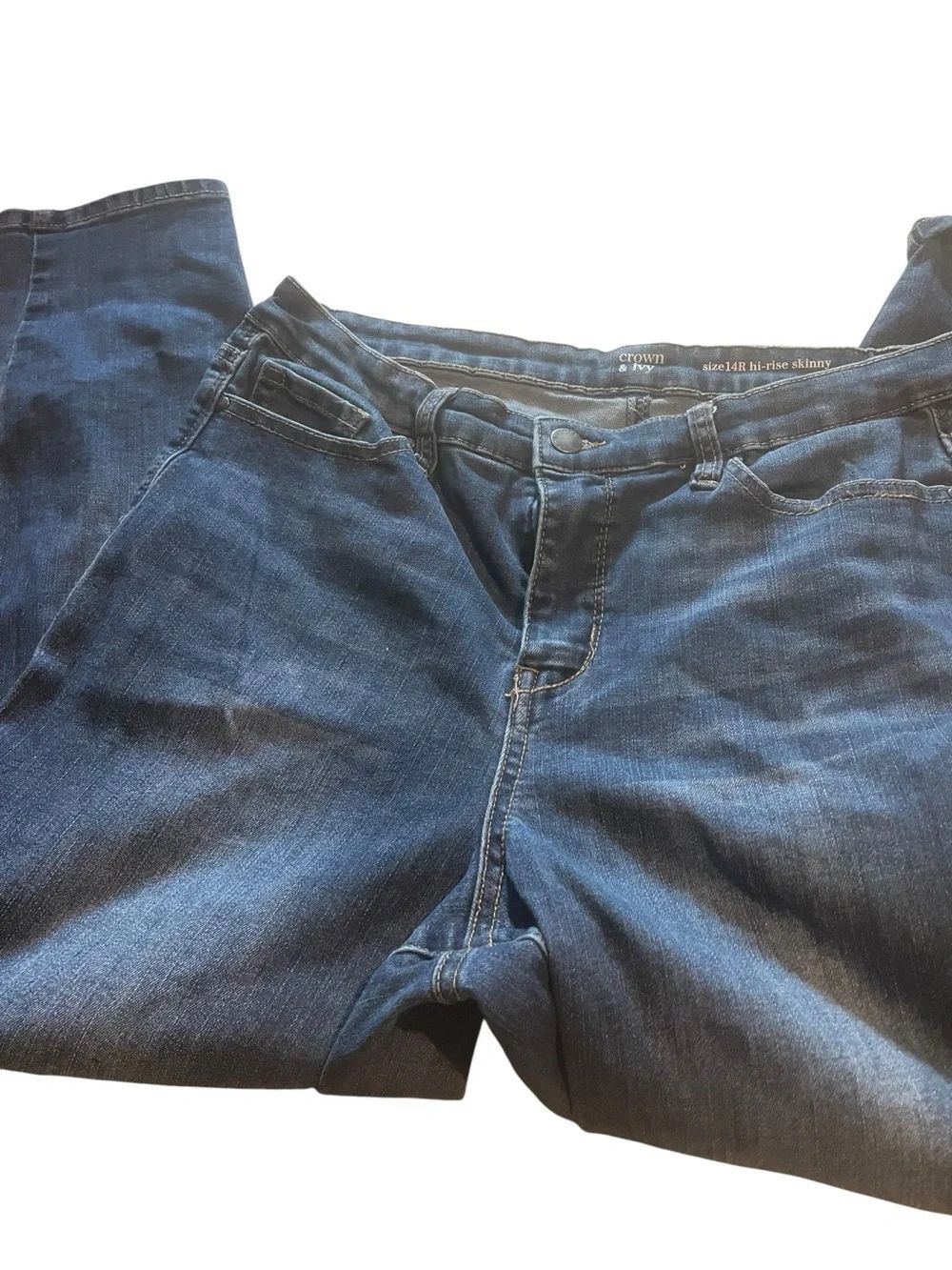crown & ivy Skinny Jeans in Dark Blue Denim